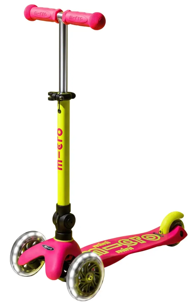 Trotineta Micro Mini Deluxe Foldable Neon LED (Flamingo Yellow)