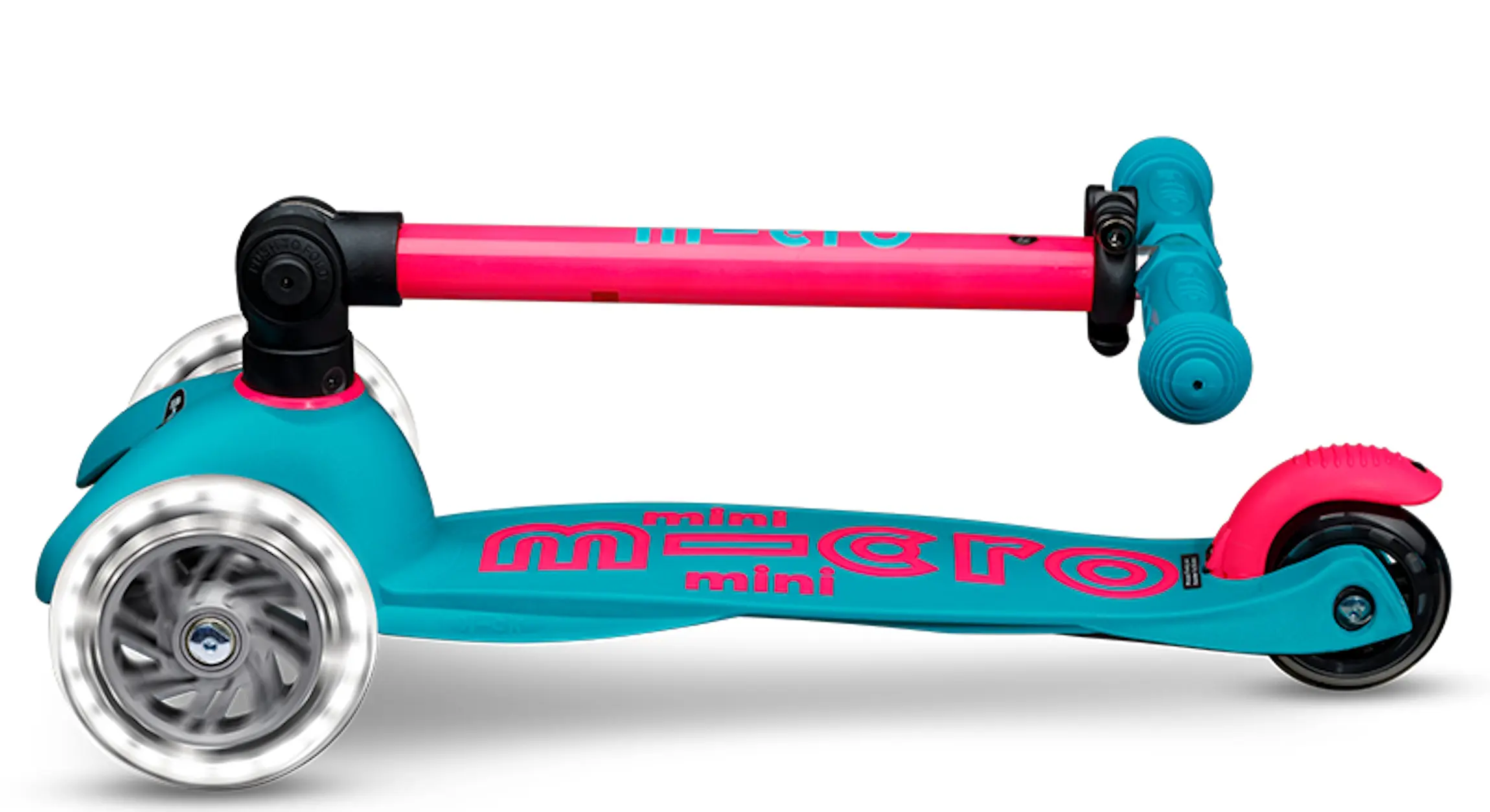 Trotineta Micro Mini Deluxe Foldable Neon LED (Marine Pink) - 4