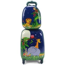 Valiza + ghiozdan pentru copii Costway BG51214 (Blue) Thumb