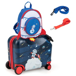 Valiza + rucsac pentru copii Costway BN10003DK (Dark Blue) Thumb