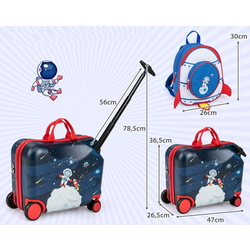 Valiza + rucsac pentru copii Costway BN10003DK (Dark Blue) Thumb