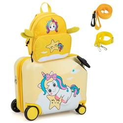 Детский чемодан + рюкзак Costway BN10003HS (Yellow) Thumb