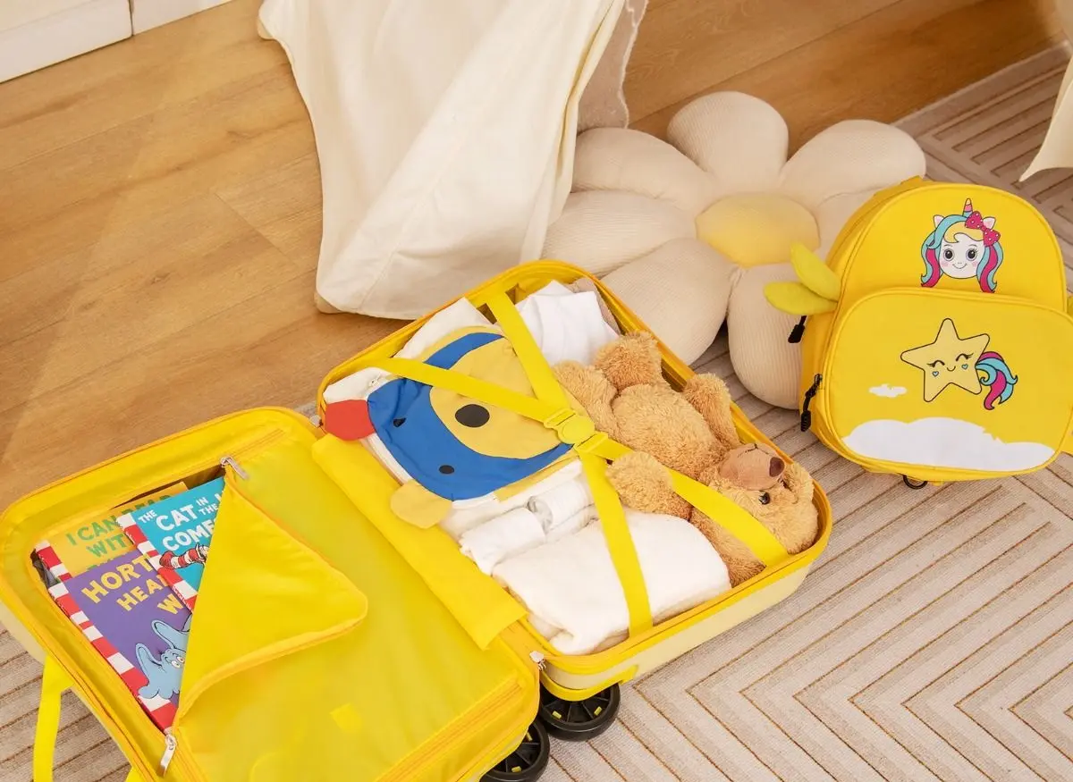 Детский чемодан + рюкзак Costway BN10003HS (Yellow)