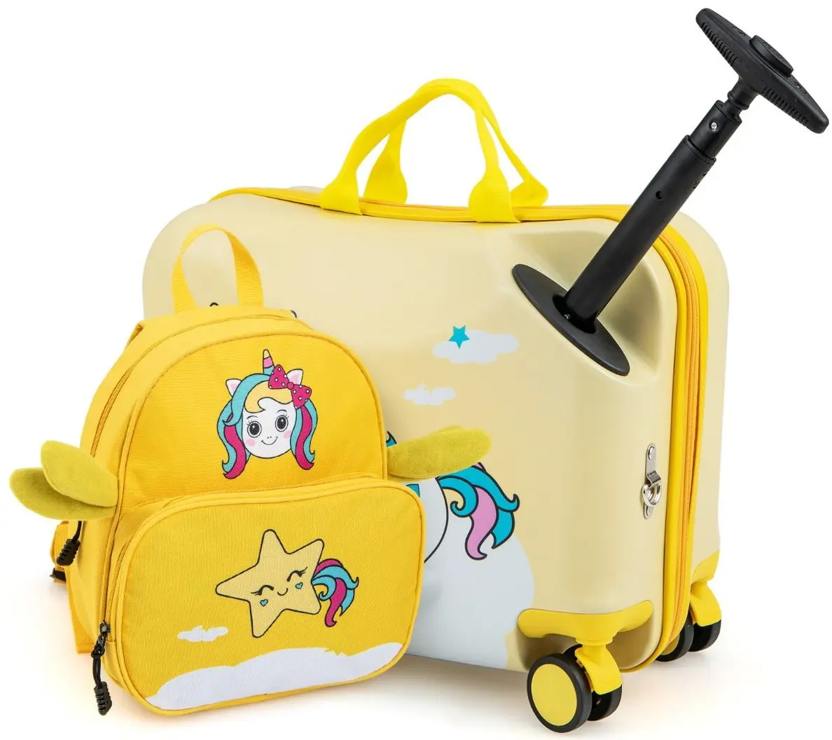 Детский чемодан + рюкзак Costway BN10003HS (Yellow)