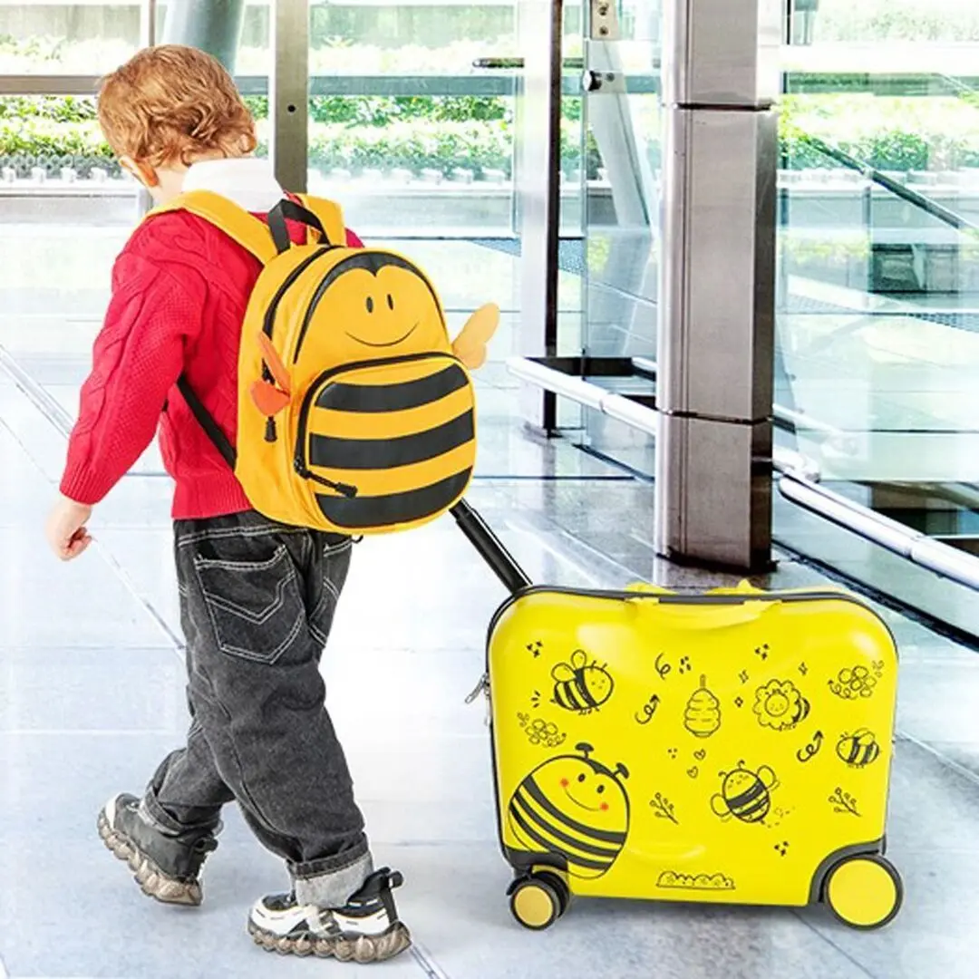 Valiza + rucsac pentru copii Costway BN10003YW (Yellow)
