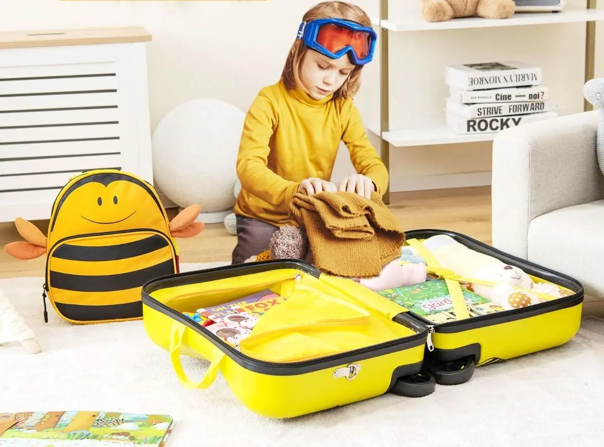 Valiza + rucsac pentru copii Costway BN10003YW (Yellow)