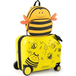 Valiza + rucsac pentru copii Costway BN10003YW (Yellow)