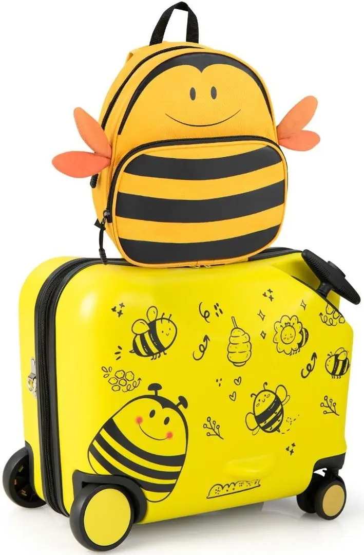 Valiza + rucsac pentru copii Costway BN10003YW (Yellow)