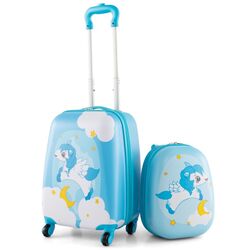 Valiza + ghiozdan pentru copii Costway BN10004BL (Blue) Thumb