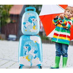 Valiza + ghiozdan pentru copii Costway BN10004BL (Blue) Thumb