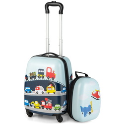 Детский чемодан + рюкзак Costway BN10004NY (Blue) Thumb