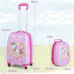 Детский чемодан + рюкзак Costway BN10004PI (Pink) Thumb