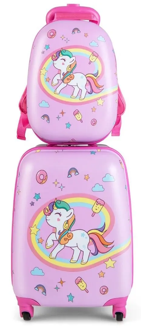 Детский чемодан + рюкзак Costway BN10004PI (Pink)