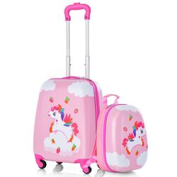 Valiza + ghiozdan pentru copii Costway BN10004UC (Pink) Thumb