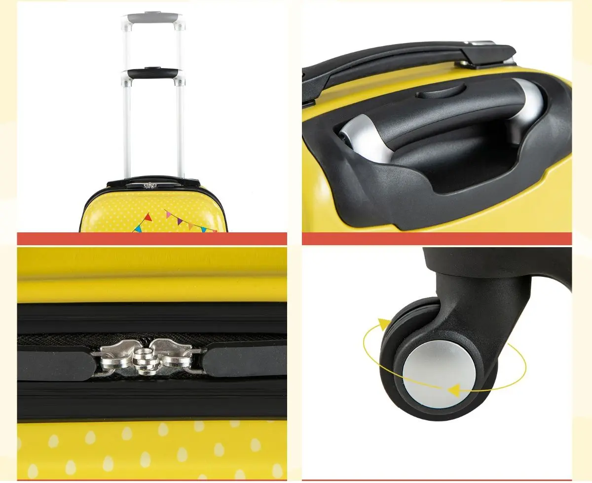 Valiza + ghiozdan pentru copii Costway BN10007 (Yellow)