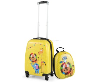 Valiza + ghiozdan pentru copii Costway BN10007 (Yellow)