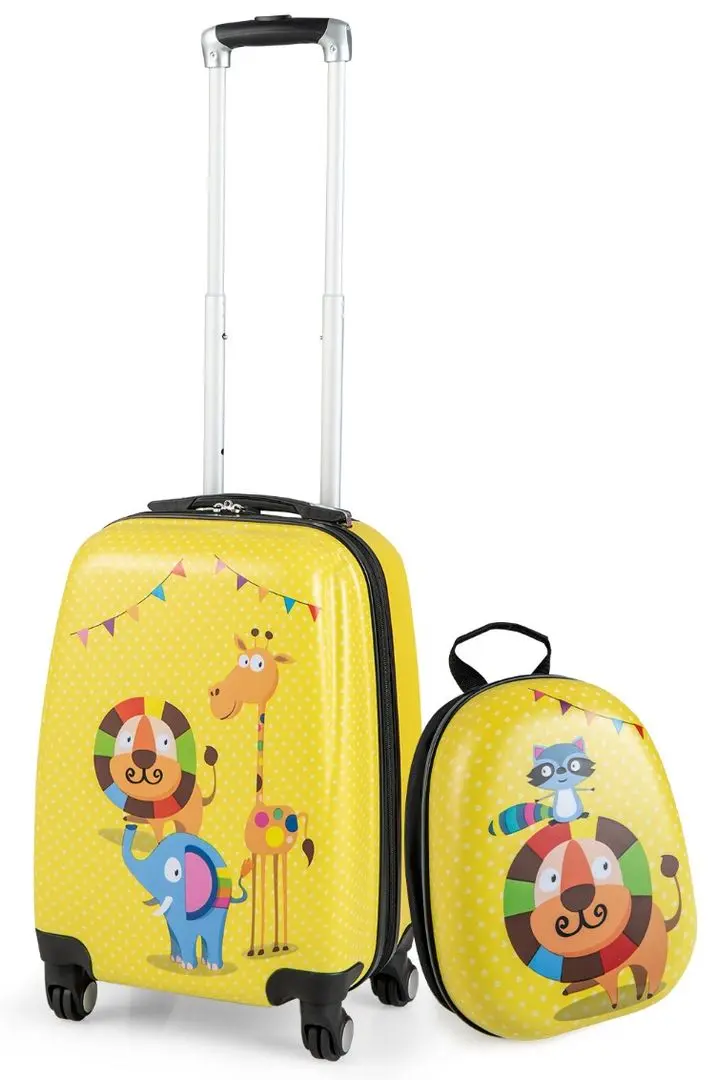 Valiza + ghiozdan pentru copii Costway BN10007 (Yellow)
