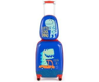 Valiza + rucsac pentru copii Costway BN10008 (Blue)