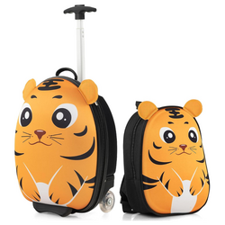 Valiza + ghiozdan pentru copii Costway BN10019YW (Yellow)