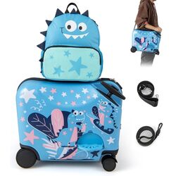 Valiza + ghiozdan pentru copii Costway BN10024BL (Blue) Thumb
