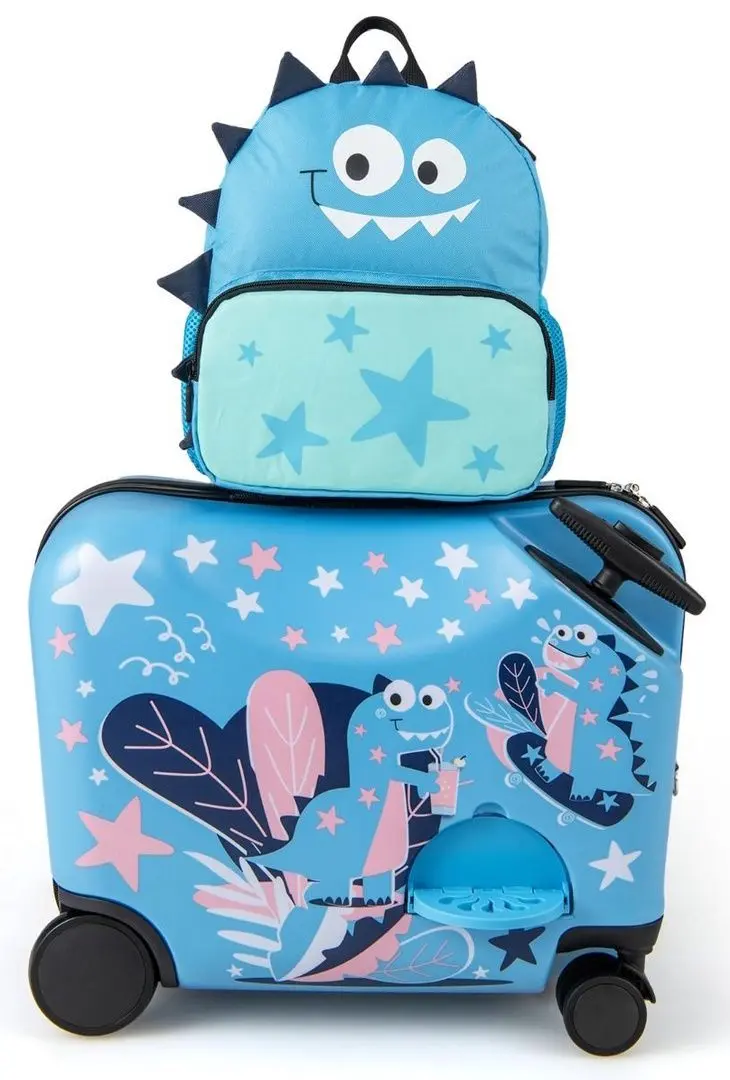 Valiza + ghiozdan pentru copii Costway BN10024BL (Blue)