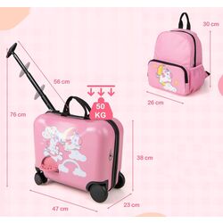 Детский чемодан + рюкзак Costway BN10024PI (Pink) Thumb