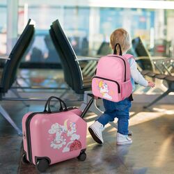 Детский чемодан + рюкзак Costway BN10024PI (Pink) Thumb