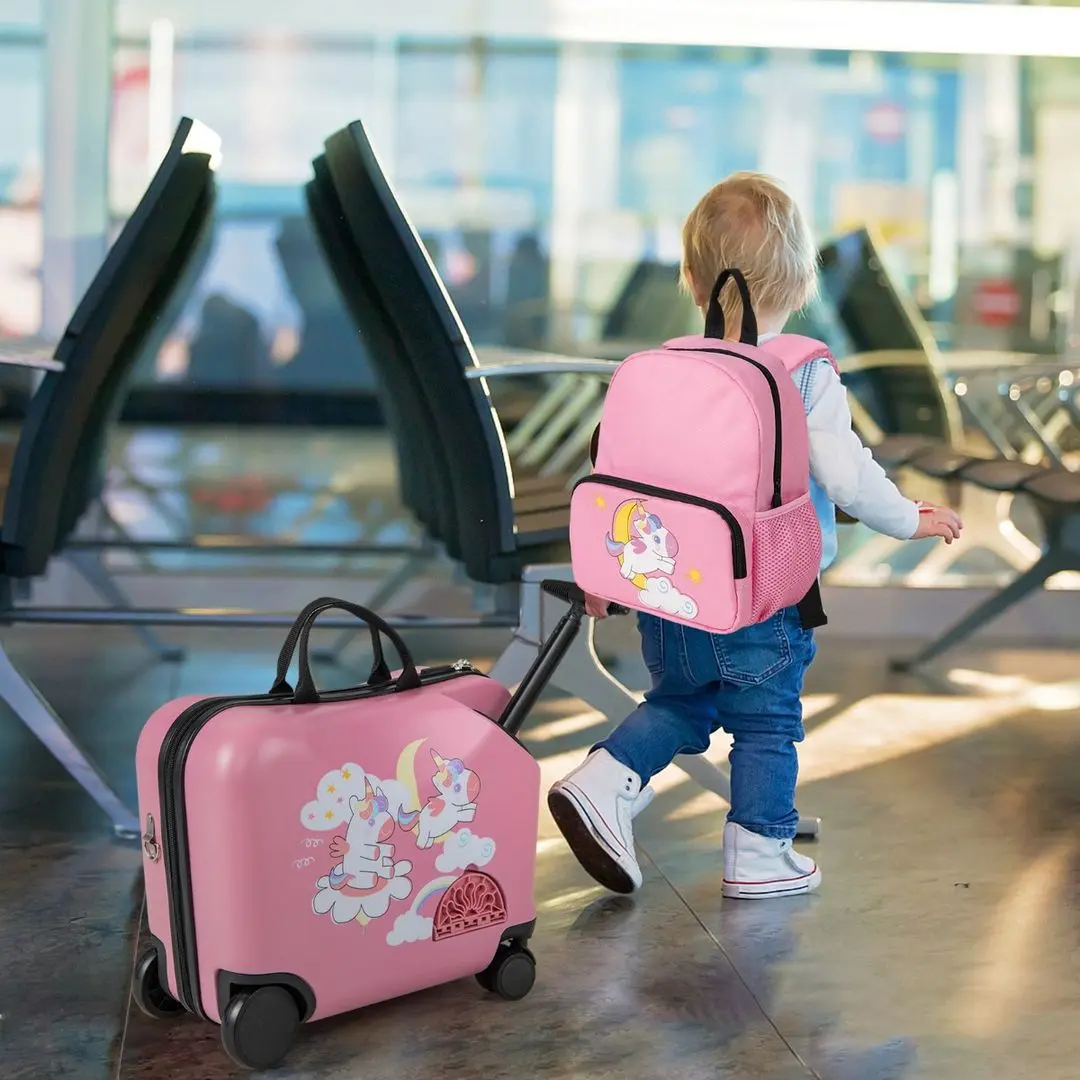 Детский чемодан + рюкзак Costway BN10024PI (Pink)