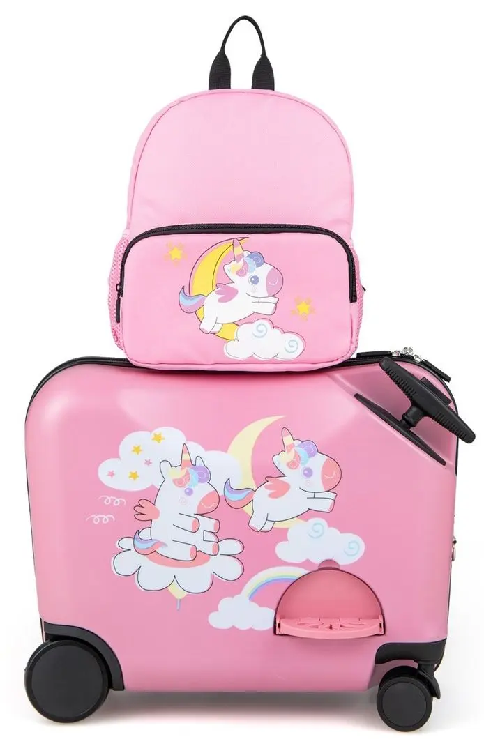 Детский чемодан + рюкзак Costway BN10024PI (Pink)