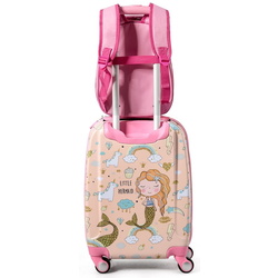 Детский чемодан + рюкзак Costway BN10027 (Pink) Thumb