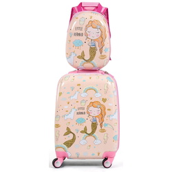 Valiza + rucsac pentru copii Costway BN10027 (Pink)