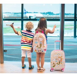 Детский чемодан + рюкзак Costway BN10027 (Pink) Thumb