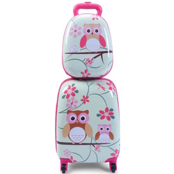 Valiza + rucsac pentru copii Costway BN10031 (White/Pink)