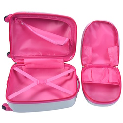 Детский чемодан + рюкзак Costway BN10031 (White/Pink) Thumb