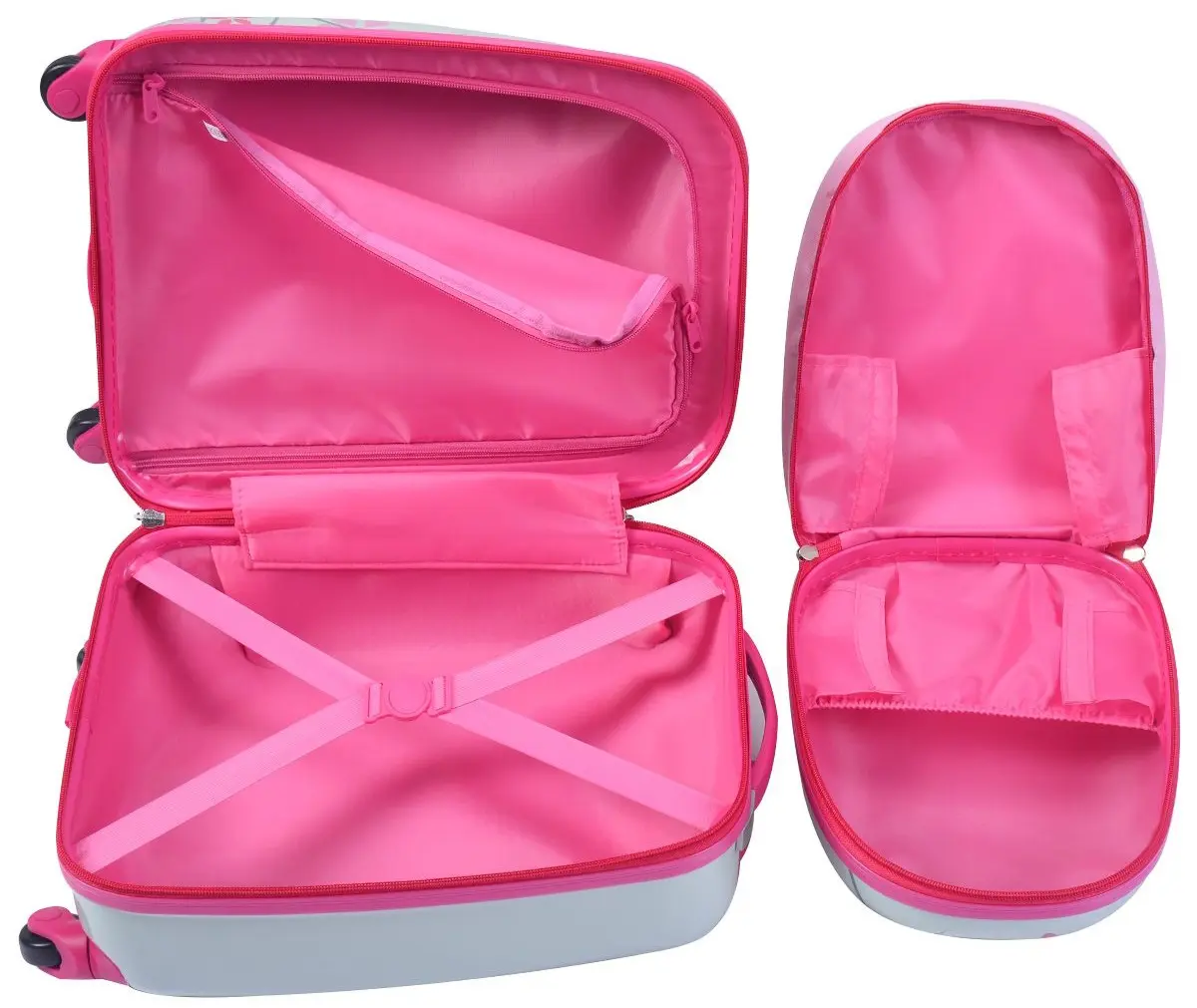 Детский чемодан + рюкзак Costway BN10031 (White/Pink)