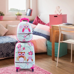 Детский чемодан + рюкзак Costway BN10031 (White/Pink) Thumb