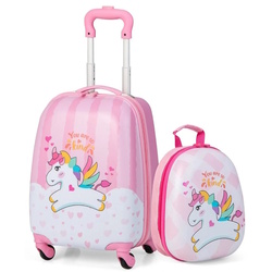 Valiza + rucsac pentru copii Costway BN10032 (Pink)