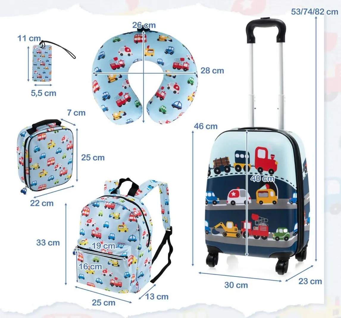 Детский дорожный набор Costway BN10025NY (Light Blue)