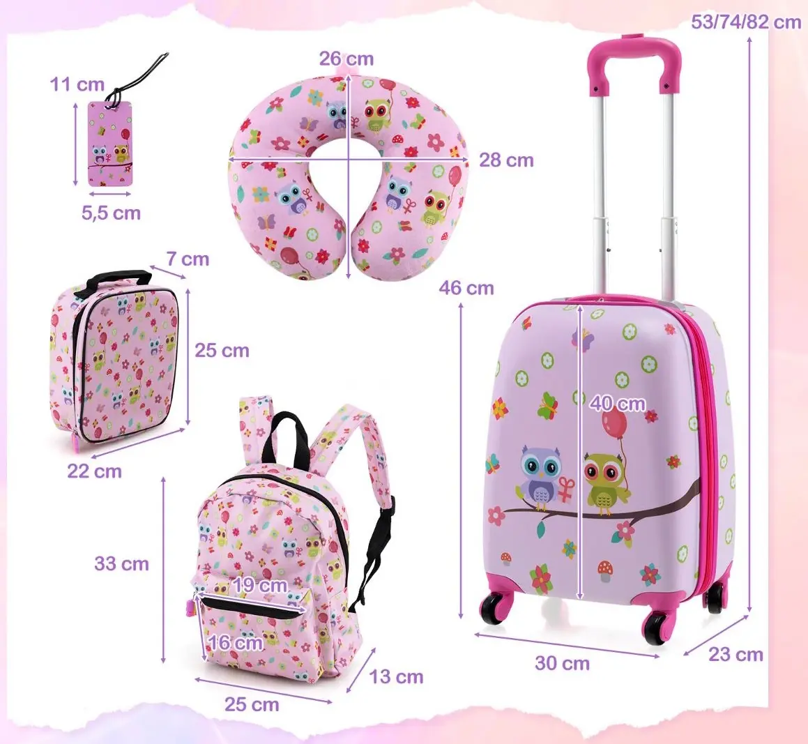 Set de cаlаtorie pentru copii Costway BN10025ZM (Light Pink)