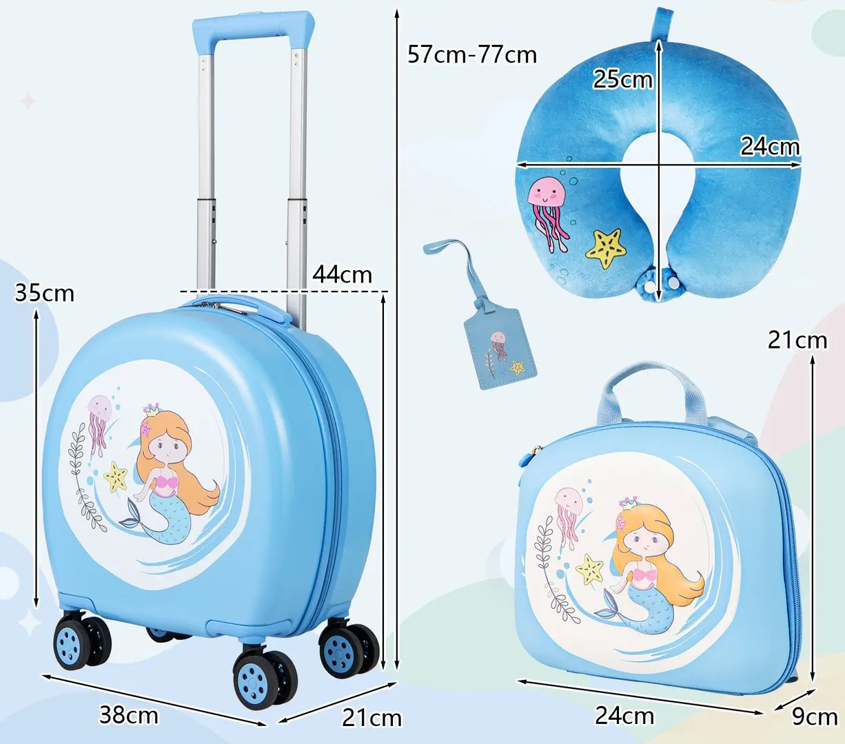 Детский дорожный набор Costway BN10040BL (Blue/White)