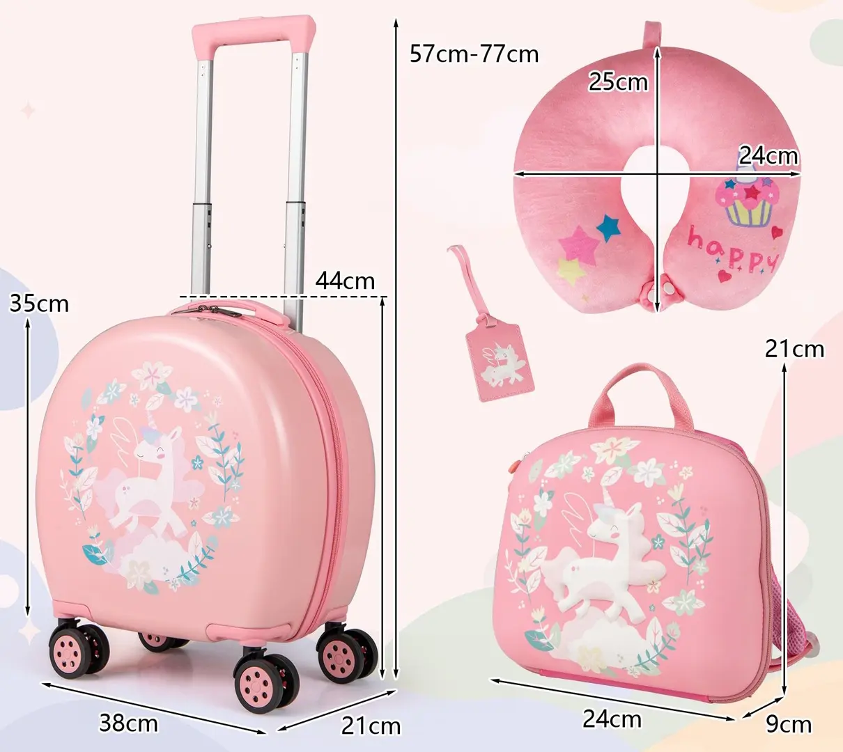 Set de cаlаtorie pentru copii Costway BN10040FS (Pink)