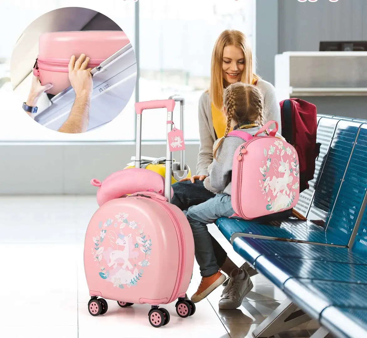 Set de cаlаtorie pentru copii Costway BN10040FS (Pink)