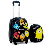 Set valiza pentru copii + rucsac Costway BG51212 (Black)