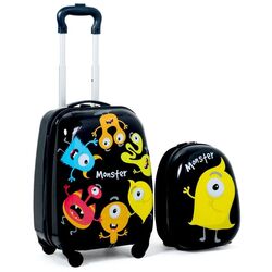 Set valiza pentru copii + rucsac Costway BG51212 (Black)