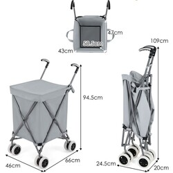 Сумка-тележка складная Costway TA10025GR (Gray) Thumb