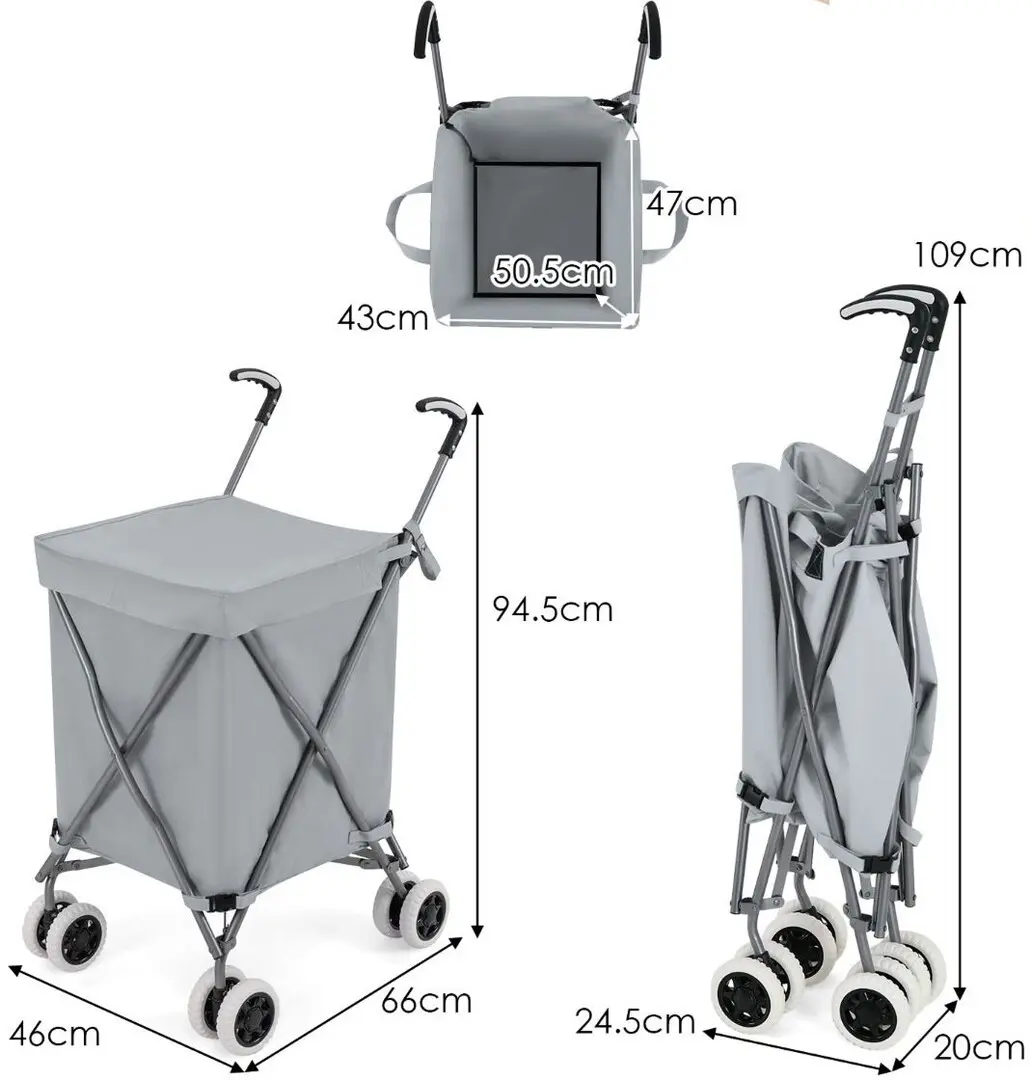 Сумка-тележка складная Costway TA10025GR (Gray)