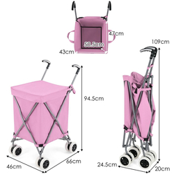 Geanta-carucior pliabila Costway TA10025PI (Pink) Thumb