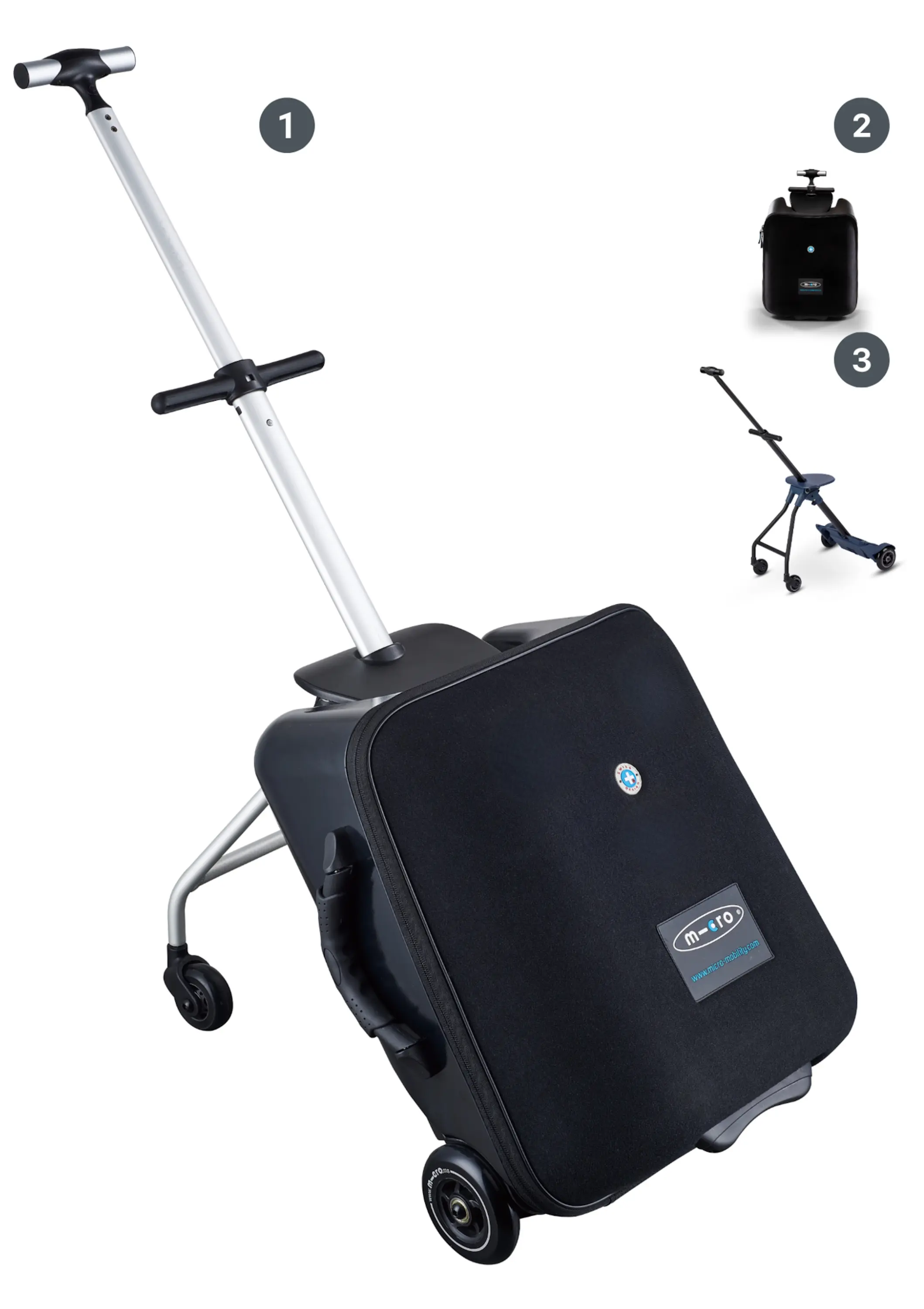 Чемодан Micro Ride On Luggage Eazy (Black) - 4