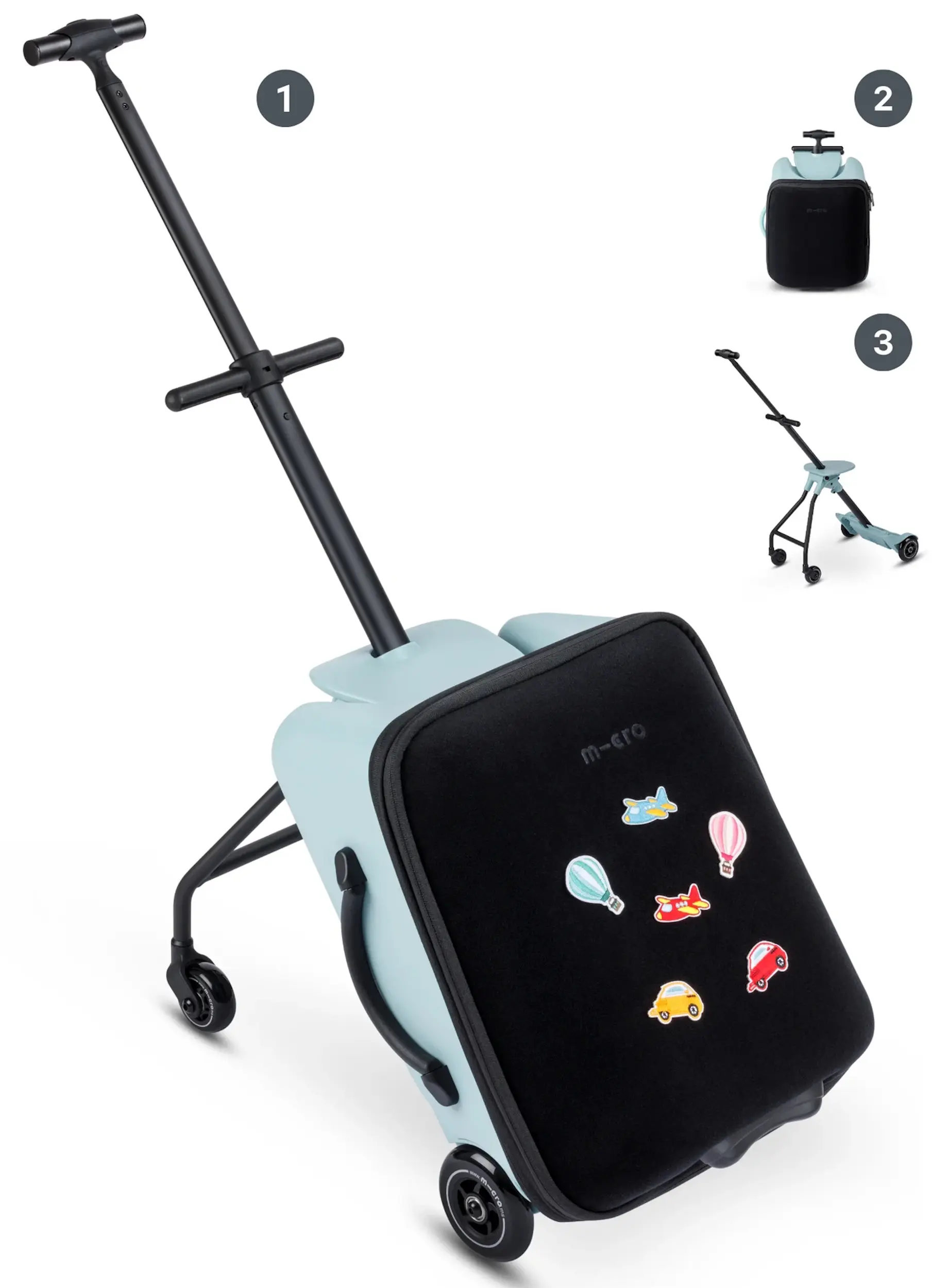 Чемодан Micro Ride On Luggage Eazy (Frosty Blue) - 4