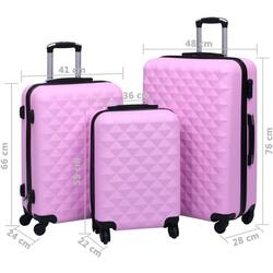 Набор чемоданов VidaXL 92414 S/M/L (Pink) Thumb